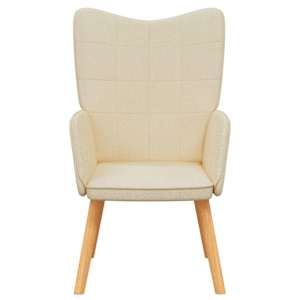 Relaxační křeslo krémové textil - obrázek 3