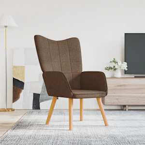 Relaxační křeslo hnědé textil - obrázek 1