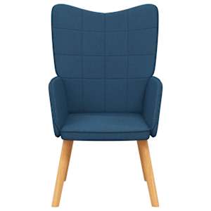 Relaxační křeslo modré textil - obrázek 3