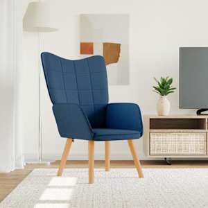 Relaxační křeslo modré textil - obrázek 1