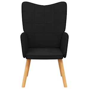 Relaxační židle černá textil - obrázek 3