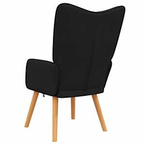 Relaxační židle černá textil - obrázek 5