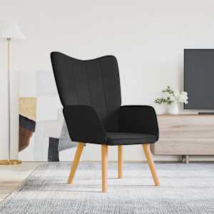 Relaxační židle černá textil - obrázek 1