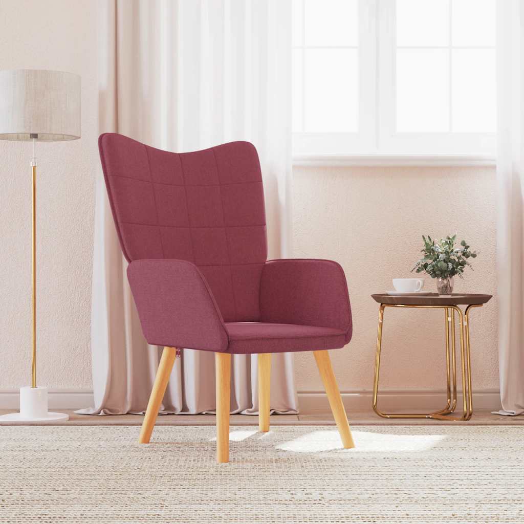 vidaXL Fotel, winna czerwie, obity tkanin