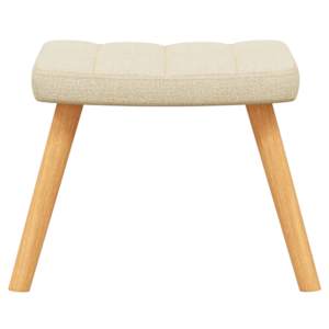 Relaxační křeslo se stoličkou krémové textil - obrázek 8