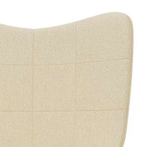 Relaxační křeslo se stoličkou krémové textil - obrázek 9