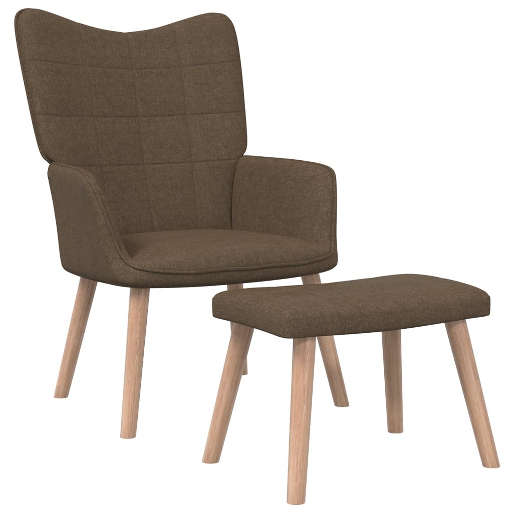 Relaxstoel met voetenbank 62x68,5x96 cm stof bruin