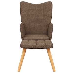 Relaxační křeslo se stoličkou hnědé textil - obrázek 3