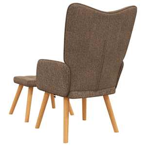 Relaxační křeslo se stoličkou hnědé textil - obrázek 5
