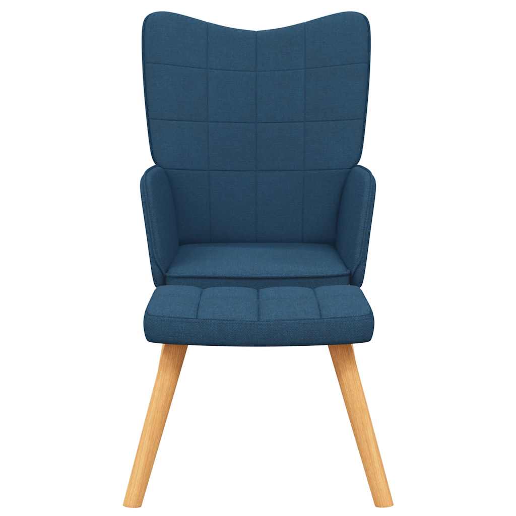 vidaXL Relaxsessel mit Hocker Blau Stoff