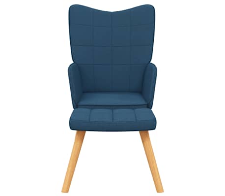 vidaXL Relaxsessel mit Hocker Blau Stoff