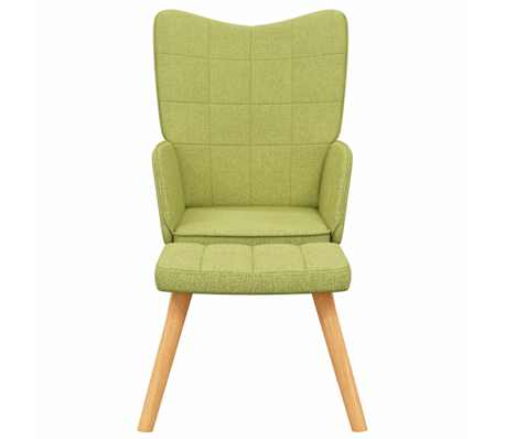 vidaXL Relaxsessel mit Hocker Gr&uuml;n Stoff