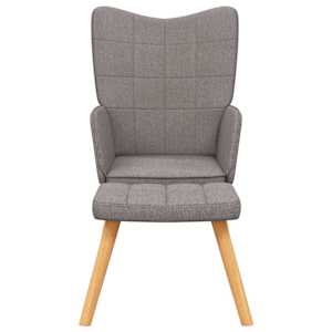 Relaxační křeslo se stoličkou taupe textil - obrázek 3