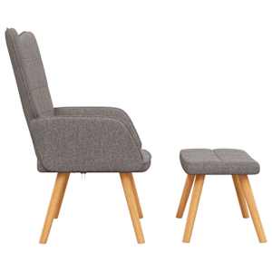 Relaxační křeslo se stoličkou taupe textil - obrázek 4
