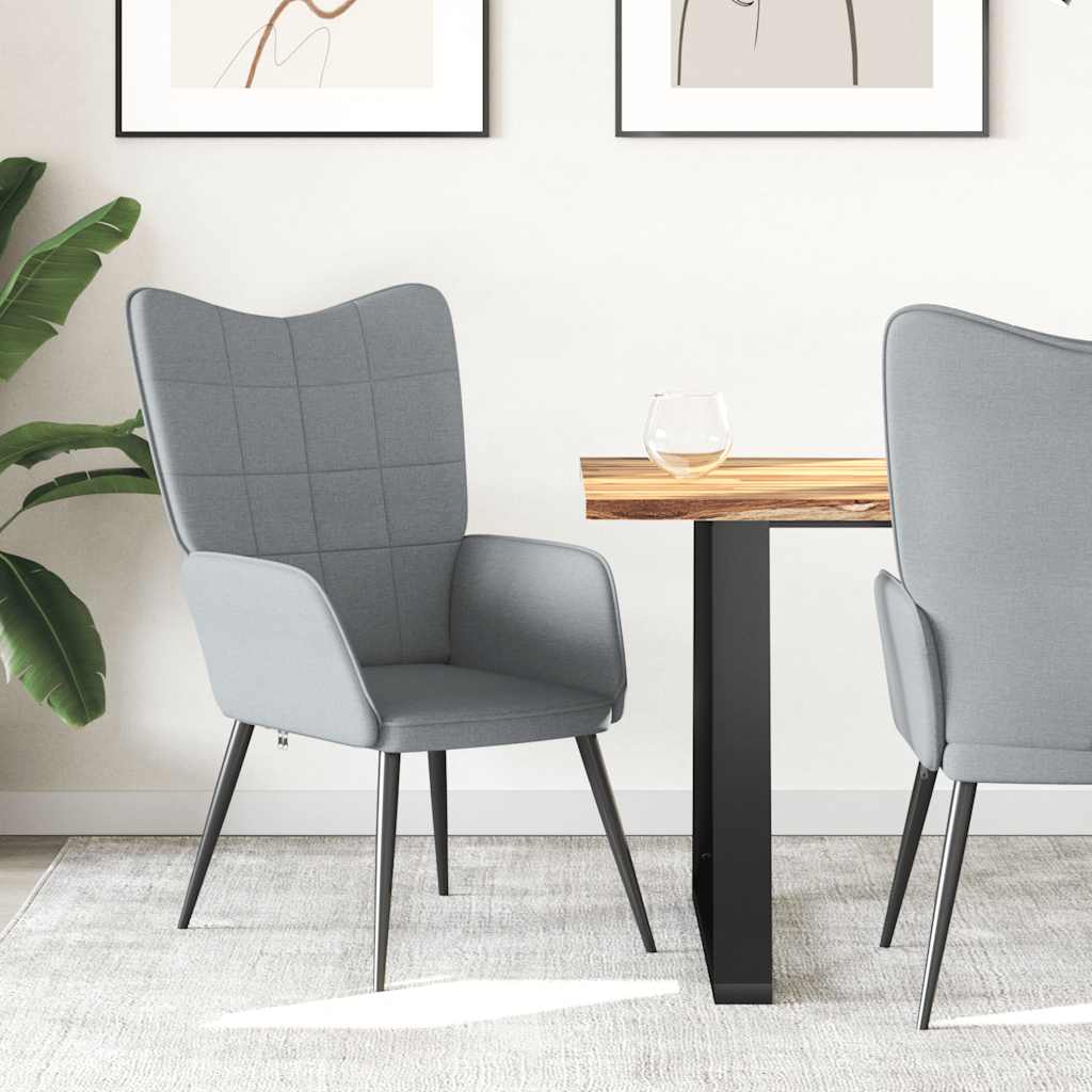 vidaXL Fotel, jasnoszary, obity tkanin�