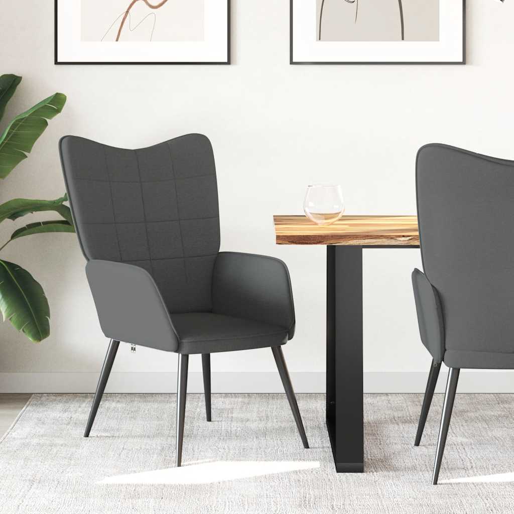 vidaXL Fotel, ciemnoszary, obity tkanin�