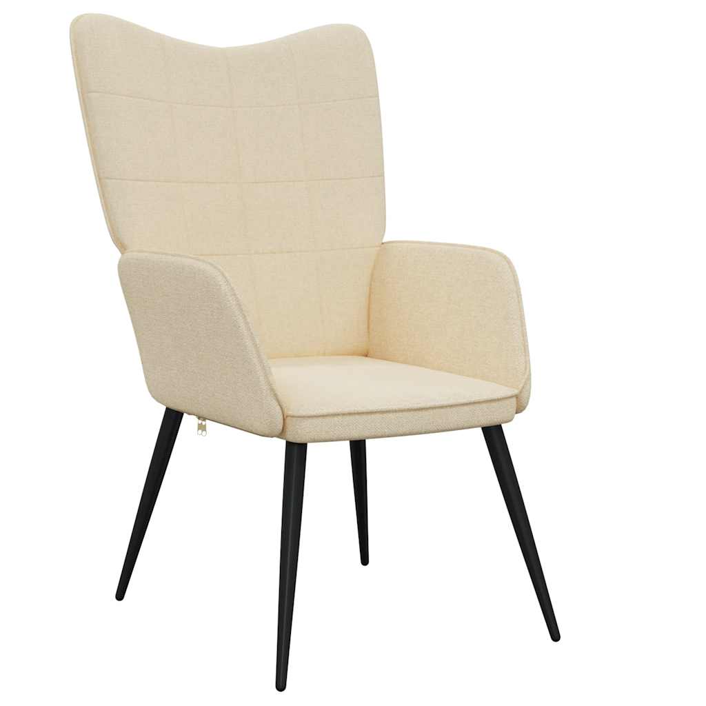 vidaXL Relaxační židle krémová textil