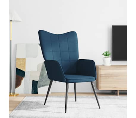 vidaXL Relaxstoel stof blauw