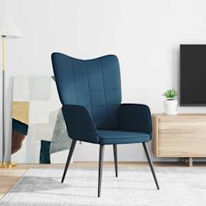 Relaxační židle modrá textil - obrázek 3