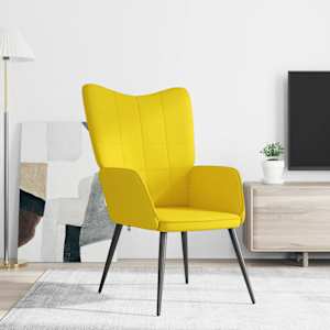 Relaxační židle hořčicově žlutá textil - obrázek 3