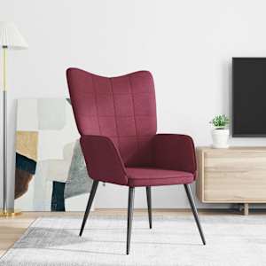 Relaxační židle vínová textil - obrázek 3