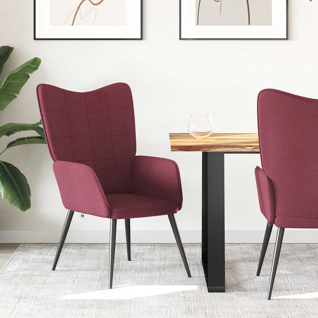 Scaune - Scaun de relaxare, roșu vin, material textil