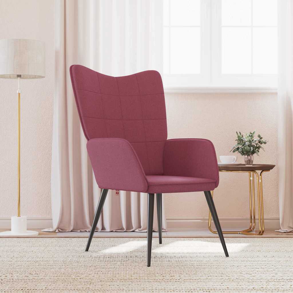 vidaXL Fotel, winna czerwie, obity tkanin