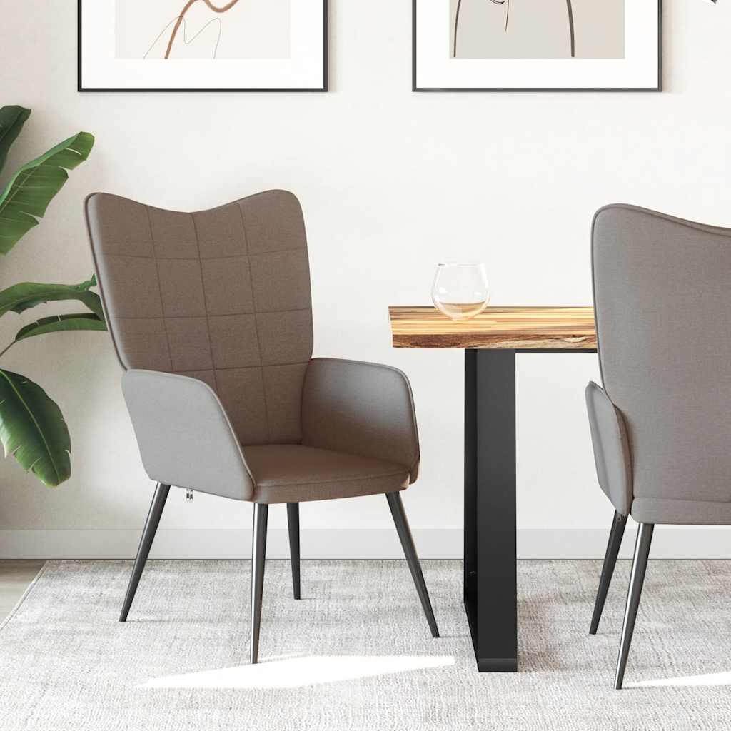 vidaXL Fotel, kolor taupe, obity tkanin�
