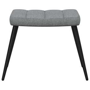 Relaxační židle se stoličkou světle šedá textil - obrázek 5
