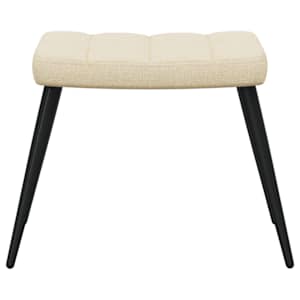 Relaxační židle se stoličkou krémová textil - obrázek 5