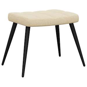 Relaxační židle se stoličkou krémová textil - obrázek 7