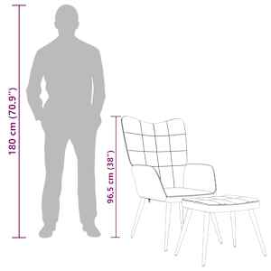 Relaxační židle se stoličkou hnědá textil - obrázek 13