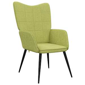 Relaxační židle se stoličkou zelená textil - obrázek 7