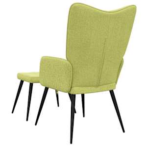 Relaxační židle se stoličkou zelená textil - obrázek 9