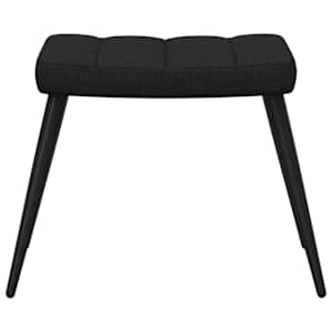 Relaxační židle se stoličkou černá textil - obrázek 5
