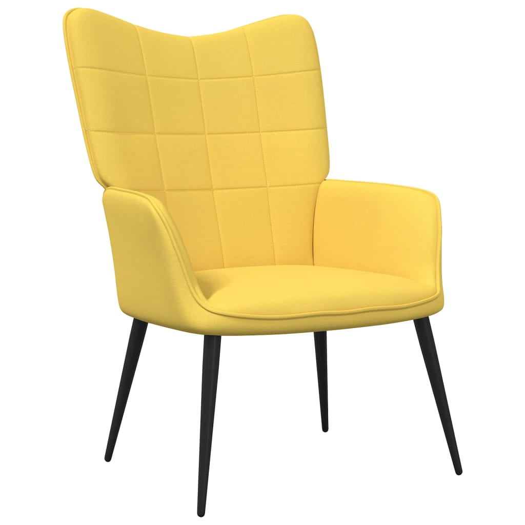 vidaXL Relaxační židle se stoličkou hořčicová textil