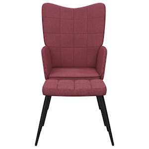Relaxační židle se stoličkou vínová textil - obrázek 4