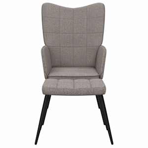 Relaxační židle se stoličkou taupe textil - obrázek 4