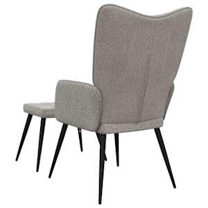 Relaxační židle se stoličkou taupe textil - obrázek 9