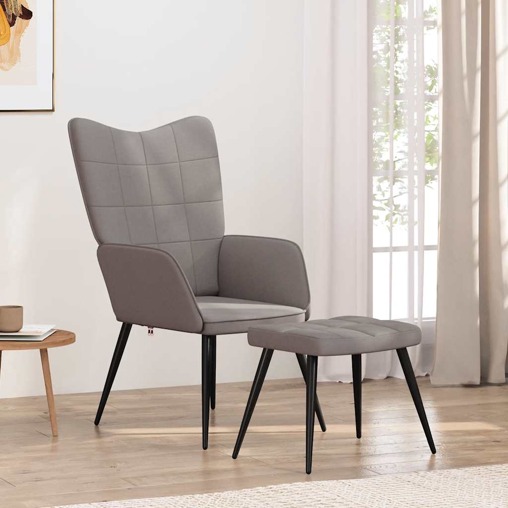 vidaXL Relaxsessel mit Hocker Taupe Stoff