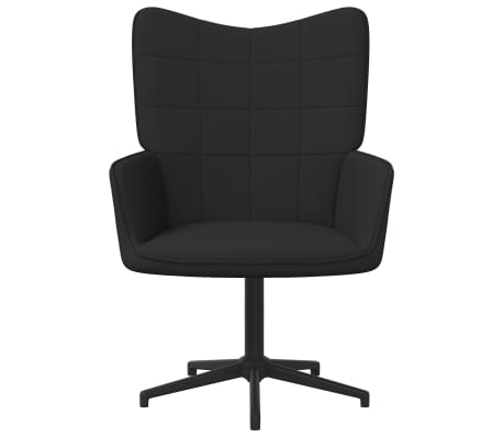 vidaXL Relaxsessel mit Hocker Schwarz Stoff