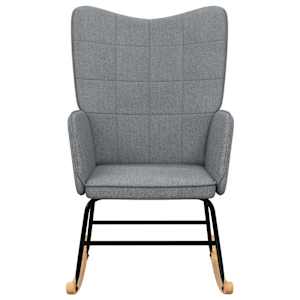 Houpací křeslo světle šedé textil - obrázek 3