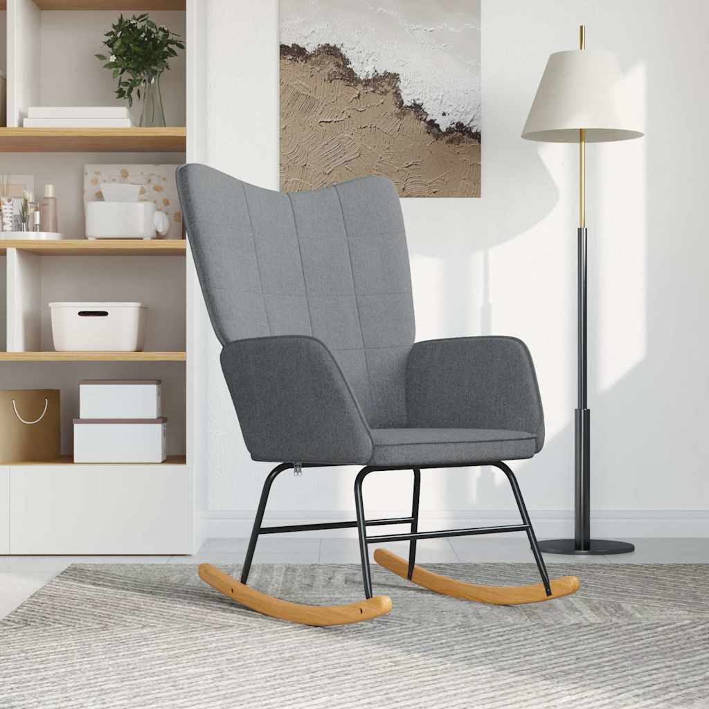 vidaXL Fotel bujany, jasnoszary, tapicerowany tkanin�