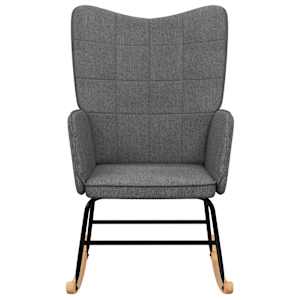 Houpací křeslo tmavě šedé textil - obrázek 3