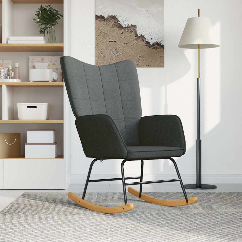 vidaXL Fotel bujany, ciemnoszary, tapicerowany tkanin�