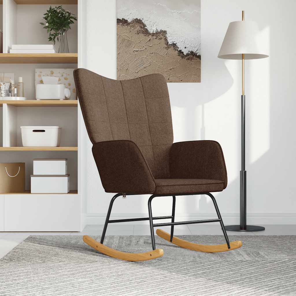 vidaXL Fotel bujany, brzowy, tapicerowany tkanin