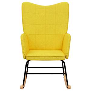 Houpací křeslo hořčicově žluté textil - obrázek 3