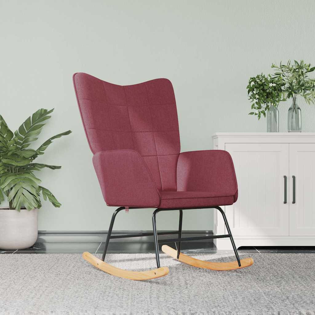 vidaXL Fotel bujany, winna czerwie, tapicerowany tkanin