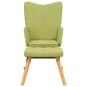 vidaXL Chaise à bascule avec tabouret Vert Tissu