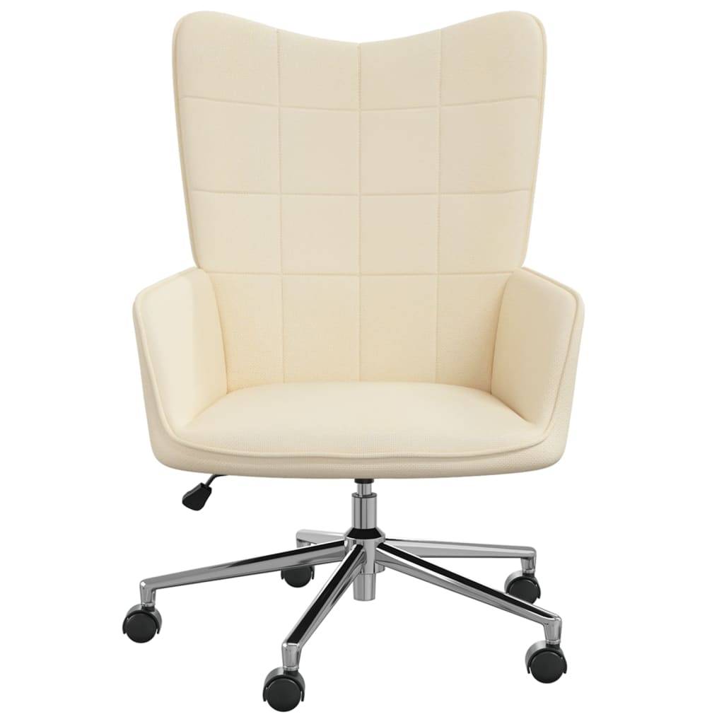 vidaXL Poilsio kėdė, kreminės spalvos, audinys